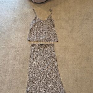 Jenni Kayne Leopard Print Top and Skirt Set